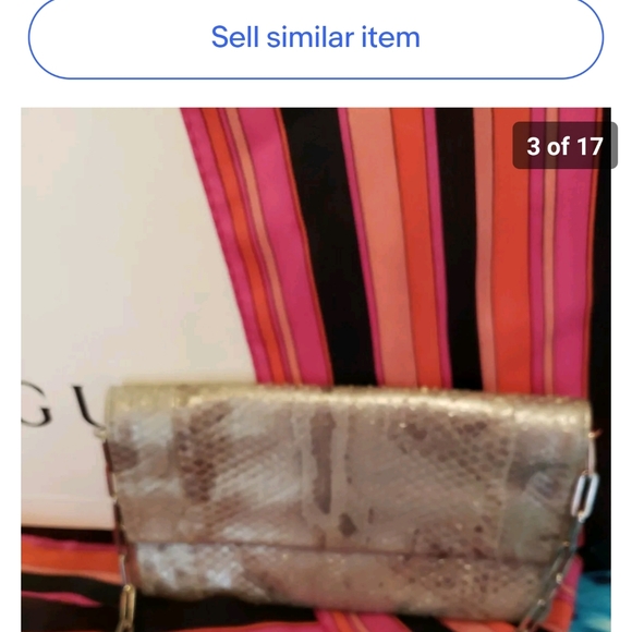 Vintage Gucci Tom Ford Runway Python Snakeskin shoulder clutch bag - Picture 10 of 12